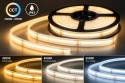 TAŚMA LED COB CCT 24V 14,4W/M 608 LED/M 3000-6500K WODOODPORNA 10METRÓW