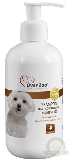 Over Zoo Szampon dla psów o białej i jasnej sierści 250ml Over Zoo Szampon dla psów o białej i jasnej sierści 250ml