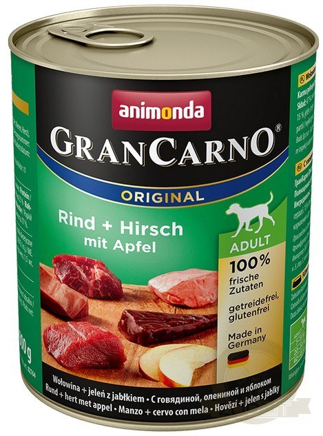 Animonda GranCarno Original Adult Rind Hirsch Apfel Wołowina, Jeleń + Jabłko puszka 800g Animonda GranCarno Original Adult Rind Hirsch Apfel Wołowina, Jeleń + Jabłko puszka 800g