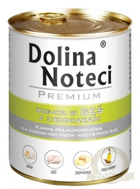 Dolina Noteci Premium Pies Gęś i ziemniaki puszka 800g Dolina Noteci Premium Pies Gęś i ziemniaki puszka 800g