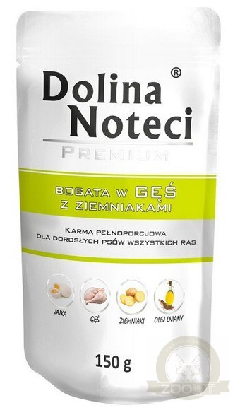 Dolina Noteci Premium Pies Gęś i ziemniaki saszetka 150g Dolina Noteci Premium Pies Gęś i ziemniaki saszetka 150g
