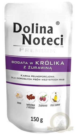 Dolina Noteci Premium Pies Królik i żurawina saszetka 150g Dolina Noteci Premium Pies Królik i żurawina saszetka 150g