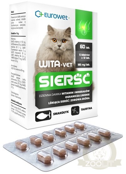 Wita-Vet Kot Sierść 60tabl.