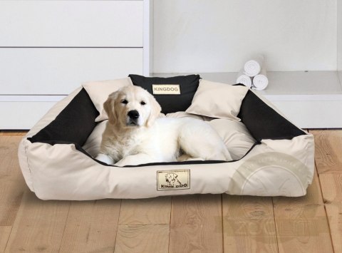 Legowisko dla psa kojec KINGDOG 75x65 cm Personalizowane Wodoodporne Beżowe Legowisko dla psa kojec KINGDOG 75x65 cm Personalizowane Wodoodporne Beżowe
