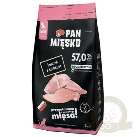 Pan Mięsko Karma sucha dla kociąt - kurczak i królik chrupki XS 1,6kg Pan Mięsko Karma sucha dla kociąt - kurczak i królik chrupki XS 1,6kg