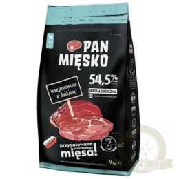 Pan Mięsko Karma sucha dla psa - wieprzowina i dzik chrupki XL 9kg