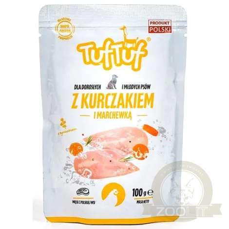 TUF TUF Kurczak z marchewką dla psa saszetka 100g TUF TUF Kurczak z marchewką dla psa saszetka 100g