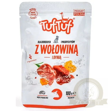 TUF TUF Wołowina z dynią dla psa saszetka 100g TUF TUF Wołowina z dynią dla psa saszetka 100g