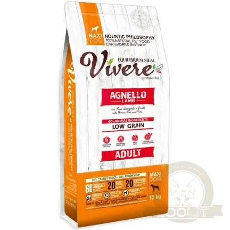Vivere Maxi Adult Lamb 12kg Karma Monobiałkowa z Jagnięciną dla dużych ras Vivere Maxi Adult Lamb 12kg Karma Monobiałkowa z Jagnięciną dla dużych ras