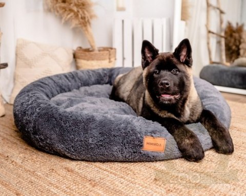 MIMIKO Pets Legowisko Shaggy okrągłe XXL 100cm grafitowe MIMIKO Pets Legowisko Shaggy okrągłe XXL 100cm grafitowe
