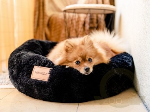 MIMIKO Pets Legowisko Shaggy okrągłe L 60cm czarne MIMIKO Pets Legowisko Shaggy okrągłe L 60cm czarne