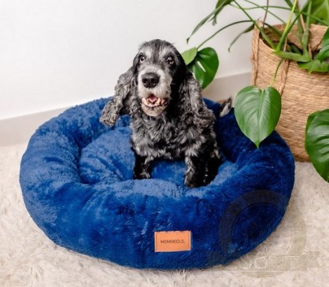 MIMIKO Pets Legowisko Shaggy okrągłe XL 75cm chabrowe MIMIKO Pets Legowisko Shaggy okrągłe XL 75cm chabrowe