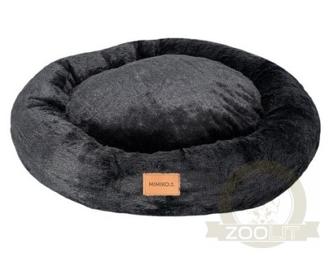 MIMIKO Pets Legowisko Shaggy okrągłe XL 75cm czarne