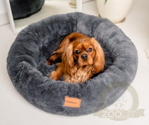 MIMIKO Pets Legowisko Shaggy okrągłe XL 75cm grafitowe MIMIKO Pets Legowisko Shaggy okrągłe XL 75cm grafitowe