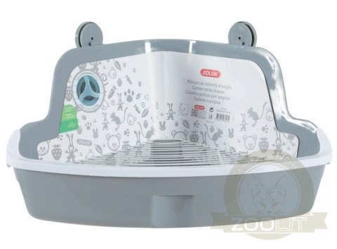 Zolux Toaleta narożna dla gryzoni duża szara [206553]