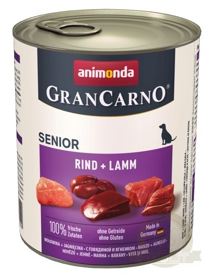 Animonda GranCarno Original Senior Rind Lamm Wołowina + Jagnięcina puszka 800g Animonda GranCarno Original Senior Rind Lamm Wołowina + Jagnięcina puszka 800g
