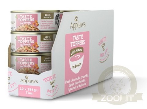 Applaws Dog Taste Toppers puszka z kurczakiem, szynką i warzywami 156g Applaws Dog Taste Toppers puszka z kurczakiem, szynką i warzywami 156g