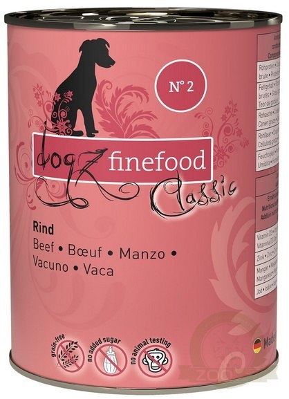Dogz Finefood Classic N.02 Wołowina puszka 400g Dogz Finefood Classic N.02 Wołowina puszka 400g