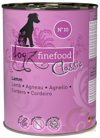 Dogz Finefood Classic N.10 Jagnięcina puszka 400g Dogz Finefood Classic N.10 Jagnięcina puszka 400g