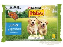 Friskies Dog Junior Kurczak i marchewka w sosie saszetki 4x100g
