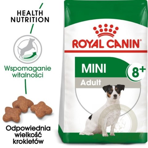 Royal Canin Mini Adult 8+ karma sucha dla psów starszych od 8 do 12 roku życia, ras małych 800g Royal Canin Mini Adult 8+ karma sucha dla psów starszych od 8 do 12 roku życia, ras małych 800g