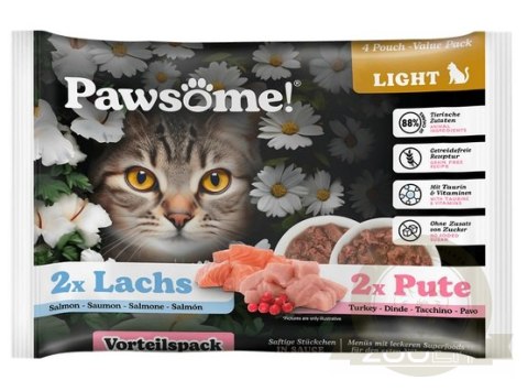 Pawsome Adult Light Lachs/Pute - łosoś/indyk saszetki 4x85g Pawsome Adult Light Lachs/Pute - łosoś/indyk saszetki 4x85g