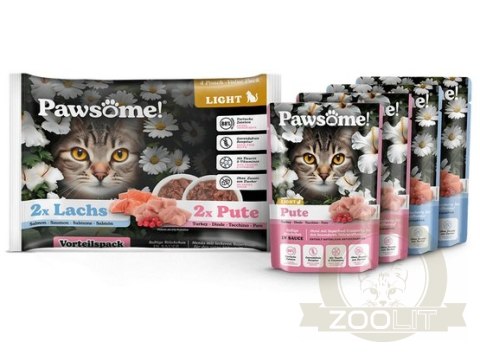 Pawsome Adult Light Lachs/Pute - łosoś/indyk saszetki 4x85g Pawsome Adult Light Lachs/Pute - łosoś/indyk saszetki 4x85g