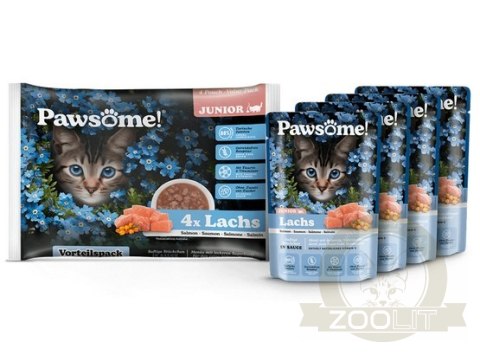 Pawsome Junior Lachs - łosoś saszetki 4x85g Pawsome Junior Lachs - łosoś saszetki 4x85g