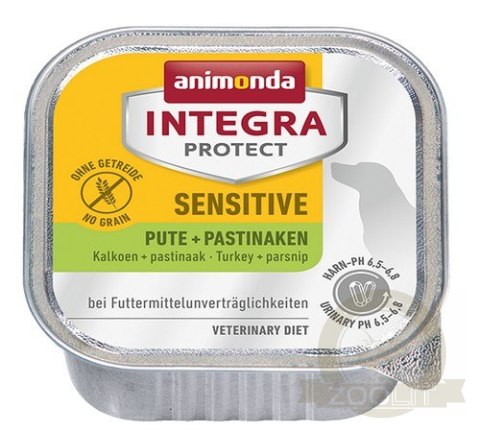 Animonda Integra Protect Sensitive dla psa indyk + pasternak tacka 150g Animonda Integra Protect Sensitive dla psa indyk + pasternak tacka 150g