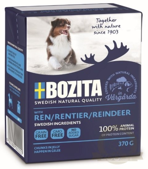 Bozita Dog Tetra Recart z reniferem w galaretce kartonik 370g Bozita Dog Tetra Recart z reniferem w galaretce kartonik 370g