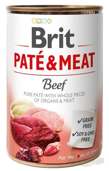 Brit Pate & Meat Dog Beef puszka 400g Brit Pate & Meat Dog Beef puszka 400g