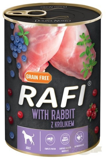 Rafi Pies Królik puszka 400g Rafi Pies Królik puszka 400g