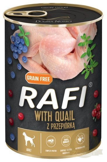 Rafi Pies Przepiórka puszka 400g Rafi Pies Przepiórka puszka 400g