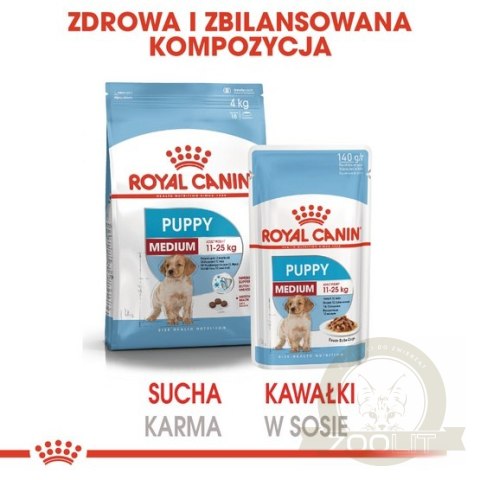 Royal Canin Medium Puppy karma mokra w sosie dla szczeniąt, od 2 do 12 miesiąca, ras średnich 140g