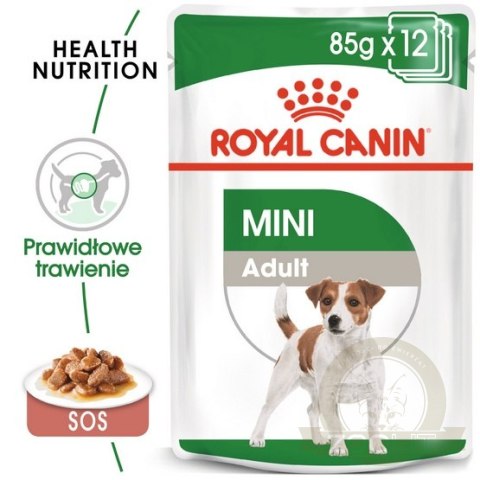 Royal Canin Mini Adult karma mokra w sosie dla psów dorosłych, ras małych saszetka 85g Royal Canin Mini Adult karma mokra w sosie dla psów dorosłych, ras małych saszetka 85g