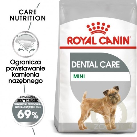 Royal Canin Mini Dental Care karma sucha dla psów dorosłych, ras małych, redukująca powstawanie kamienia nazębnego 1kg Royal Canin Mini Dental Care karma sucha dla psów dorosłych, ras małych, redukująca powstawanie kamienia nazębnego 1kg