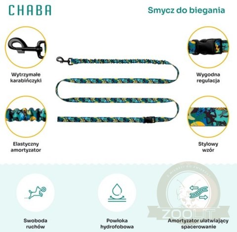 CHABA Smycz z amortyzatorem do biegania Story III M 25mm/280cm Carnival CHABA Smycz z amortyzatorem do biegania Story III M 25mm/280cm Carnival