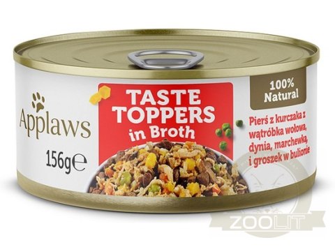 Applaws Dog Taste Toppers puszka z kurczakiem, wątrobą wołową i warzywami 156g