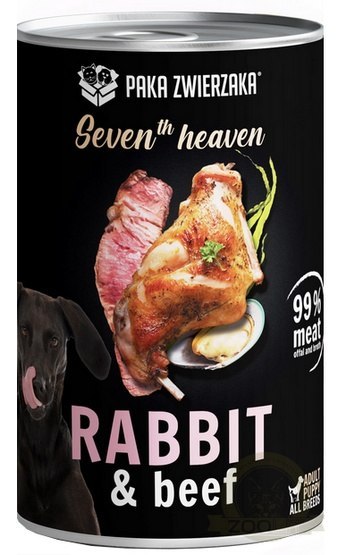 Paka Zwierzaka Seventh Heaven Rabbit & Beef puszka 400g Paka Zwierzaka Seventh Heaven Rabbit & Beef puszka 400g