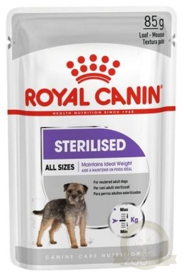 Royal Canin Sterilised karma mokra dla psów dorosłych, wszystkich ras po sterylizacji, pasztet saszetka 85g