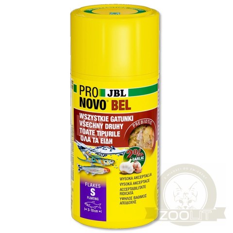 JBL Pronovo Bel Flakes S 100ml - podstawowy pokarm w płatkach dla ryb JBL Pronovo Bel Flakes S 100ml - podstawowy pokarm w płatkach dla ryb