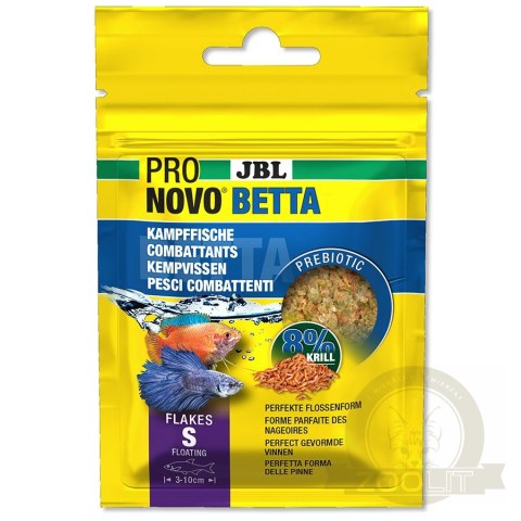JBL Pronovo Betta Flakes S 20ml - pokarm dla bojowników w płatkach JBL Pronovo Betta Flakes S 20ml - pokarm dla bojowników w płatkach