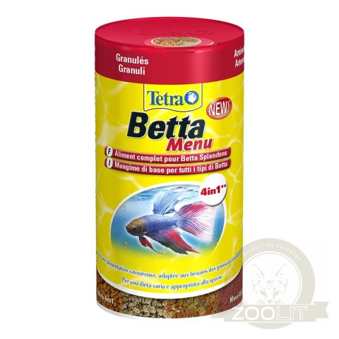Tetra Betta Menu 4w1 100ml - mix 4 pokarmów dla bojownika Tetra Betta Menu 4w1 100ml - mix 4 pokarmów dla bojownika