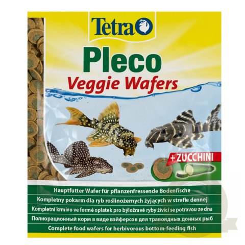 Tetra Pleco Veggie Wafers 15g - pokarm roślinny dla ryb dennych Tetra Pleco Veggie Wafers 15g - pokarm roślinny dla ryb dennych