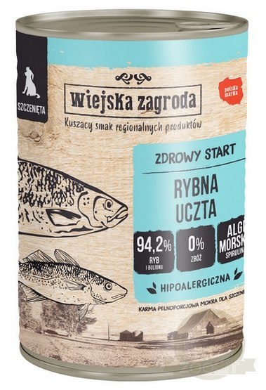 Wiejska Zagroda Rybna uczta Puppy puszka 400g Wiejska Zagroda Rybna uczta Puppy puszka 400g