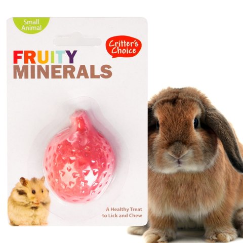 HappyPet Fruity Minerals 30g - kostka wapienna truskawkowa HappyPet Fruity Minerals 30g - kostka wapienna truskawkowa