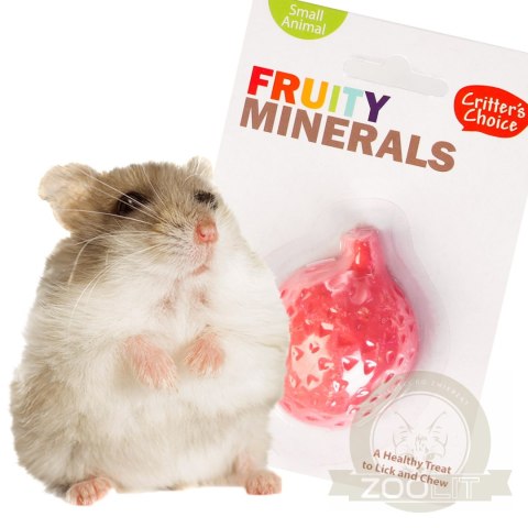 HappyPet Fruity Minerals 30g - kostka wapienna truskawkowa HappyPet Fruity Minerals 30g - kostka wapienna truskawkowa