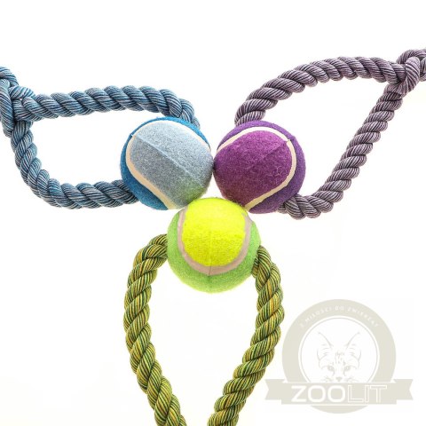 HappyPet Knots Tennis Ball - piłka tenisowa z plecionym sznurem HappyPet Knots Tennis Ball - piłka tenisowa z plecionym sznurem