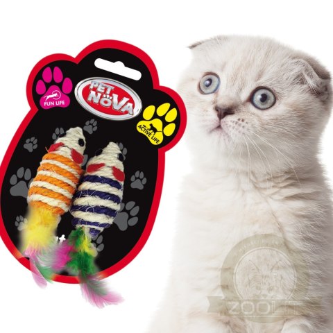Pet Nova zabawka dla kota - myszki 7x3cm 2szt. Pet Nova zabawka dla kota - myszki 7x3cm 2szt.