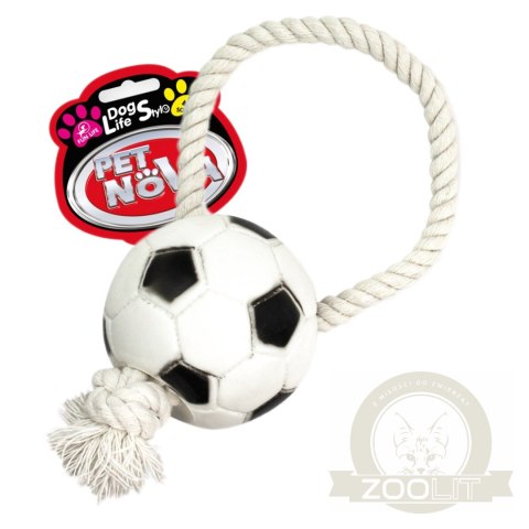 Pet Nova zabawka gumowa - piłka futbolowa na sznurku 26cm Pet Nova zabawka gumowa - piłka futbolowa na sznurku 26cm